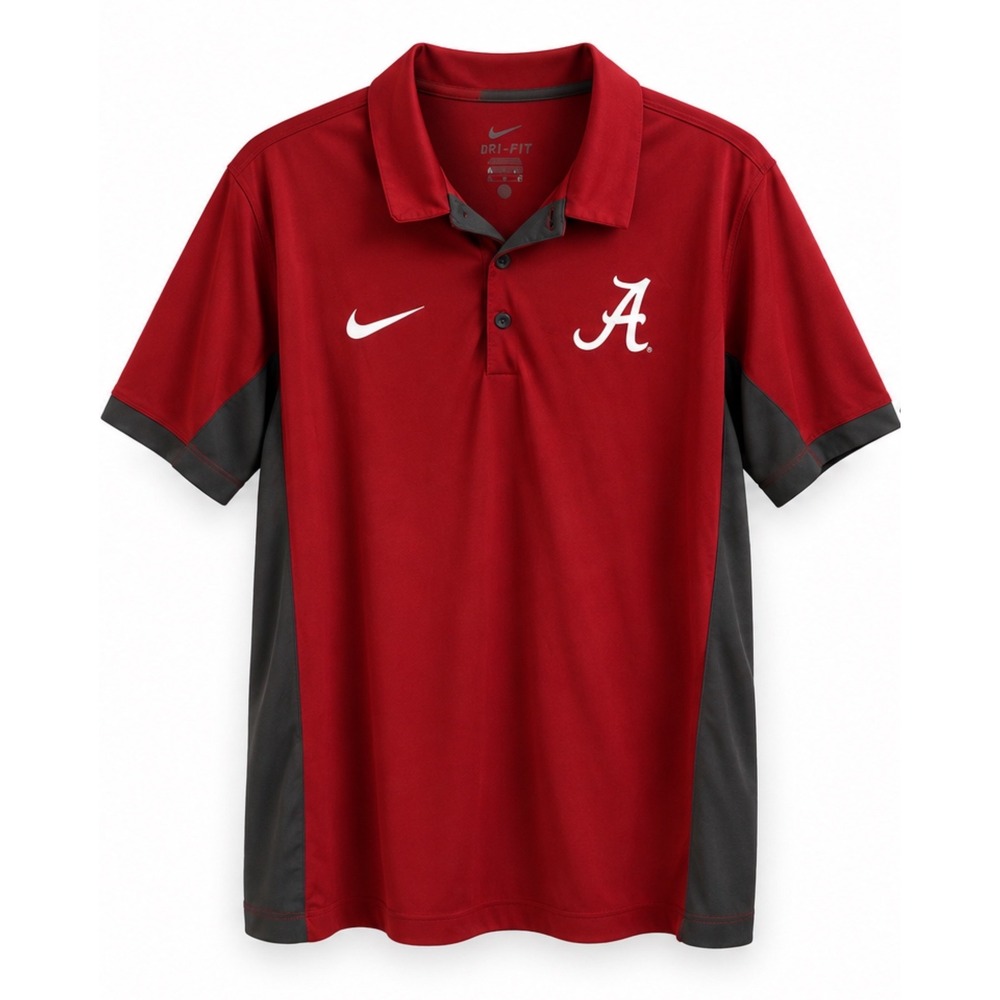 Nike Alabama Crimson Tide Polo Shirt Mens XL Red Dri-FIT NCAA Football Bama